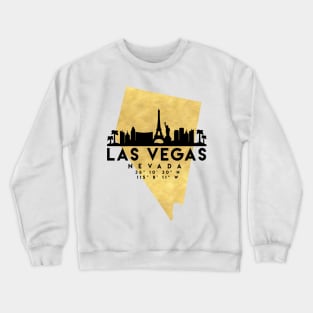 Las Vegas Nevada Skyline Map Art Crewneck Sweatshirt